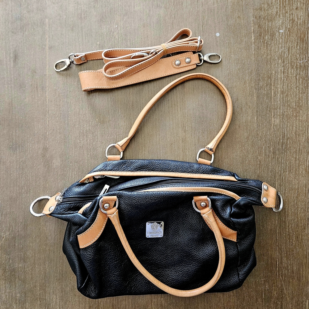 Black and Tan Leather IMEDICI Handbag